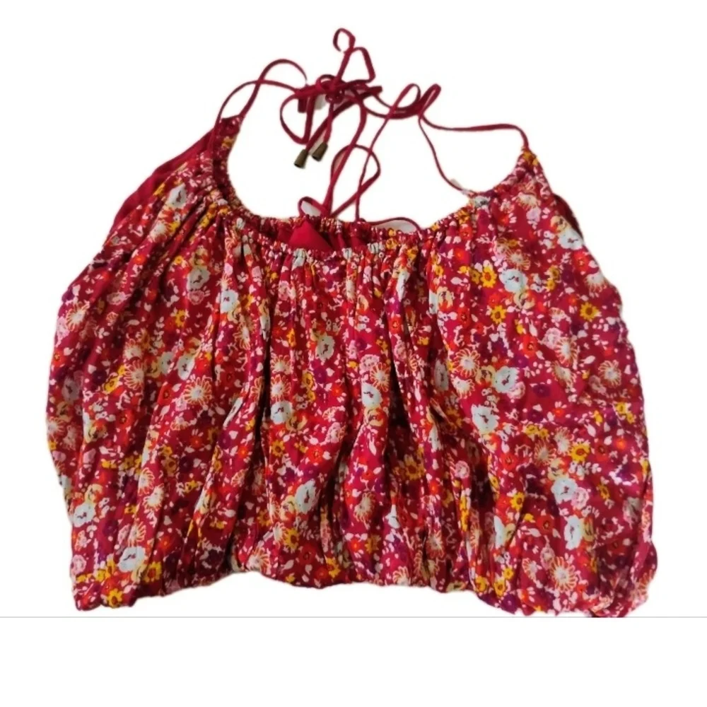 Free People Daisy Babe Floral Halter‎ Crop Too NWT Size S